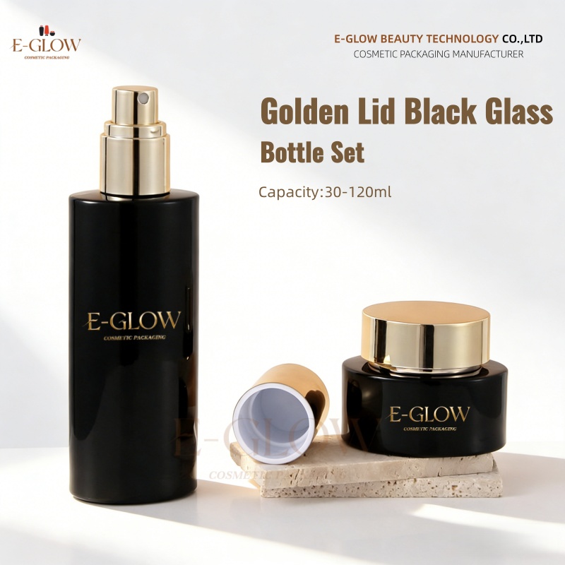 Luxury Skincare Essential - 【ロゴカスタム】1個入り高級スキンゴールドエッセンシャルフレグランス50g 100ml化粧品ポンプ付き空ガラス製スキンケアローションクリーム容器
