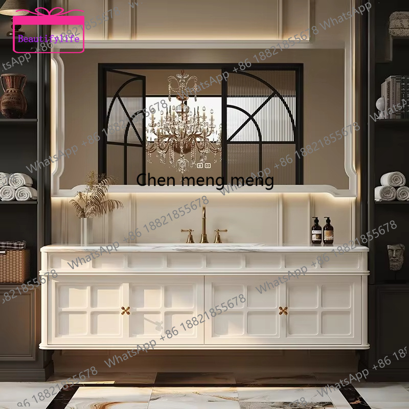 Luxury Skincare Display - YL フレンチレトロバスルームキャビネットスペースセーバースリムトレンディディスプレイクローゼット高級スキンケア収納ガビネテ装飾家具
