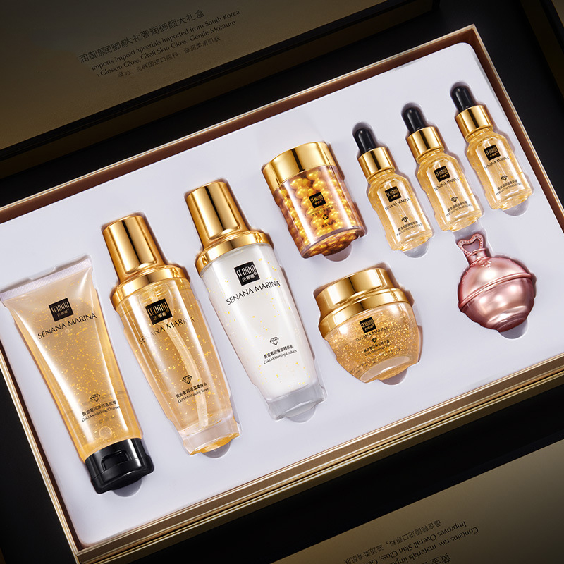 女性 24 18K ゴールドスキンケアセット 9 個ボックス - Luxury Skincare Toner のレビューと価格