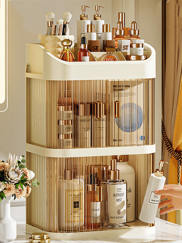 化粧品収納ボックス、デスクトップメイクアップオーガナイザー、 - Luxury Skincare Aesthetic のレビューと価格