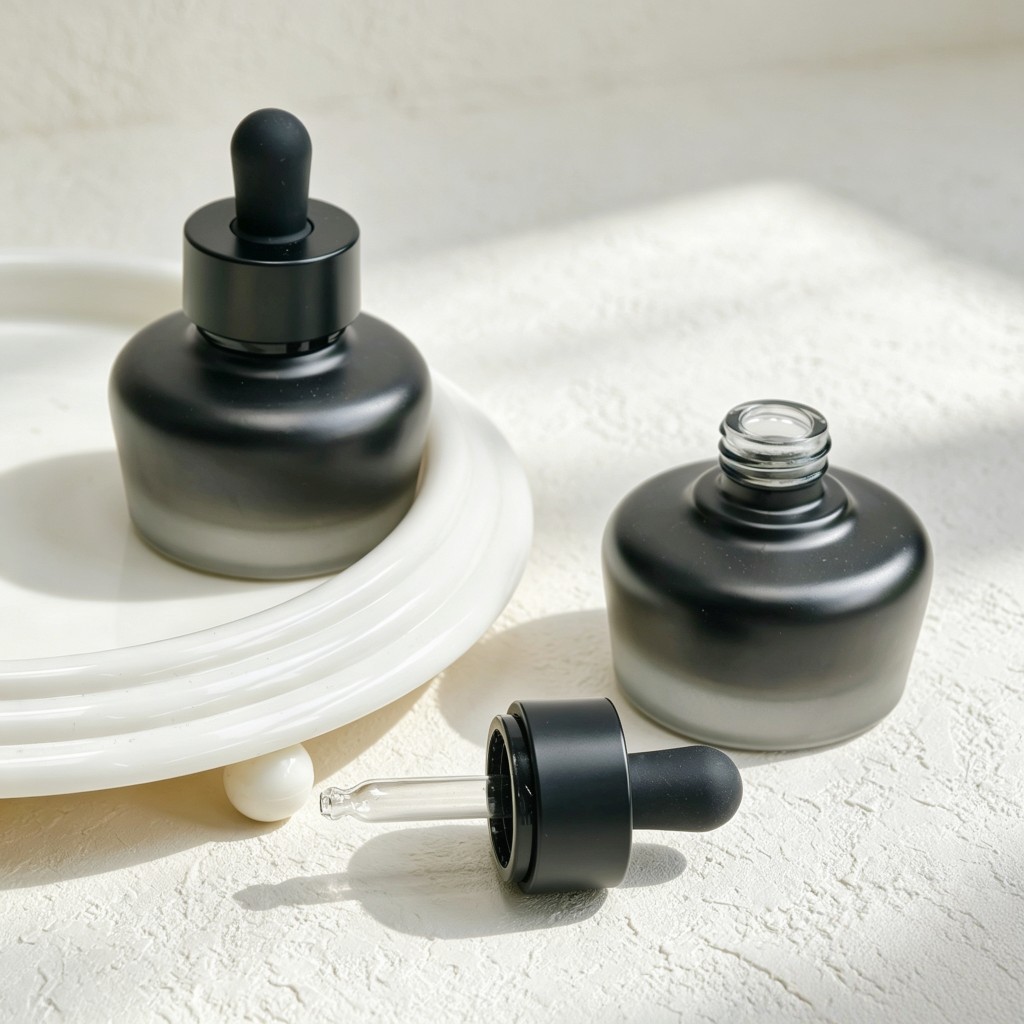 30mlフロストガラス製ドロッパーボトル、遮光エッセンシャル - Luxury Skincare Essential のレビューと価格