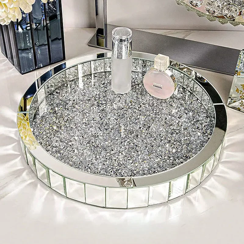 豪華なダイヤモンドインレイのガラス収納トレイ,装飾的なアクセ - Luxury Skincare Aesthetic のレビューと価格