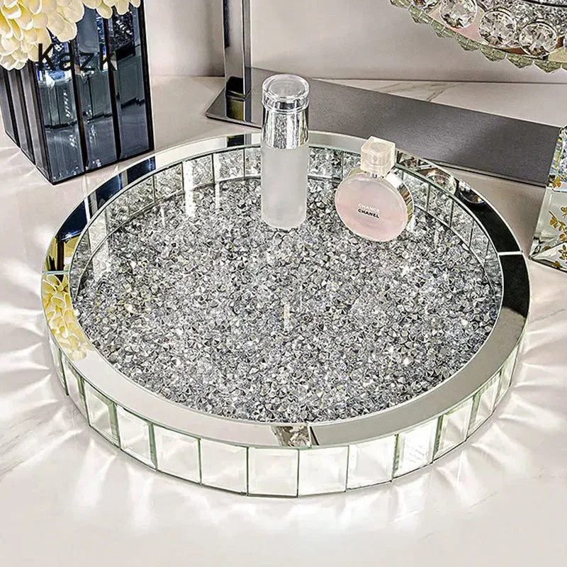 豪華なダイヤモンドインレイのガラス収納トレイ,装飾的なアクセ - Luxury Skincare Aesthetic のレビューと価格